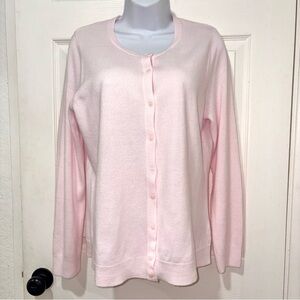 Croft & Barrow Light Pink Women's Cardigan with Buttons size Large